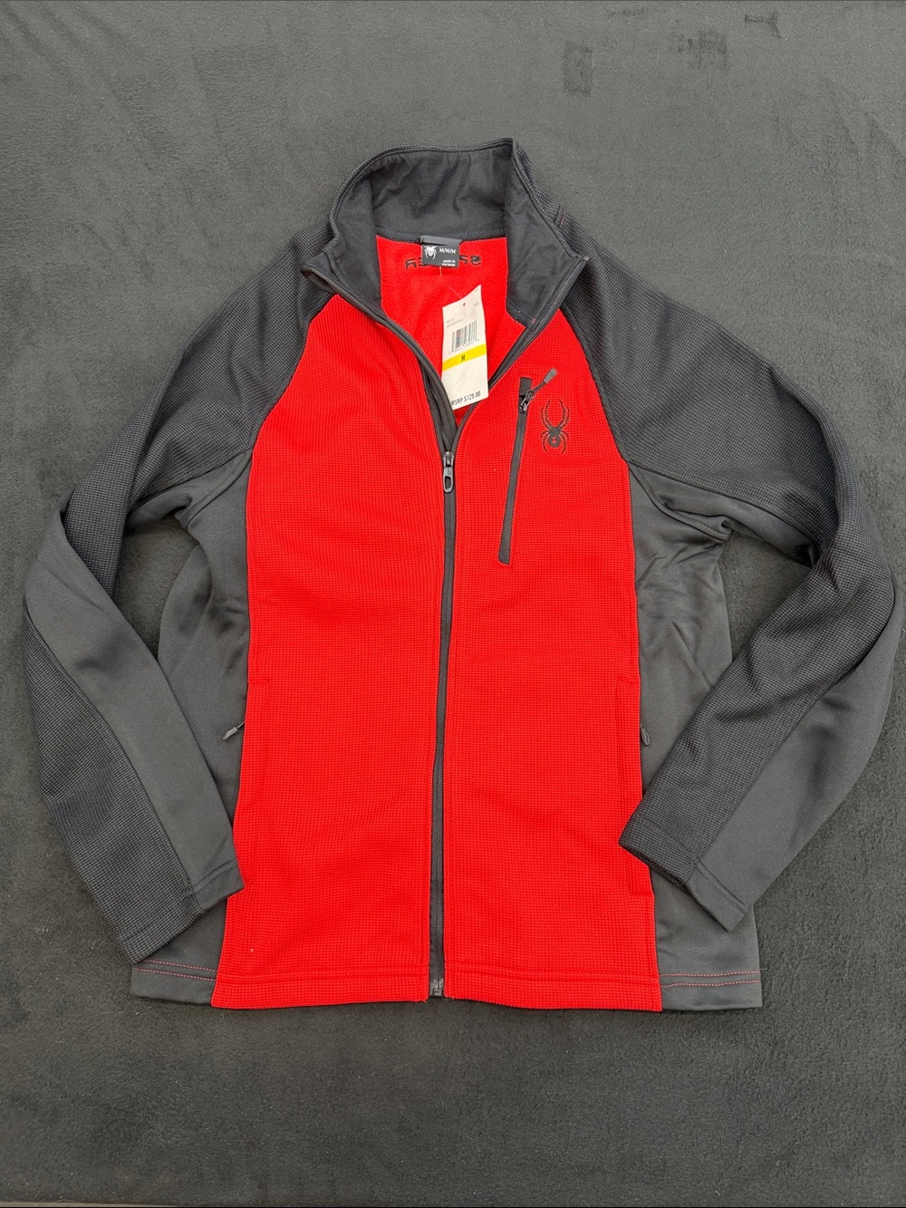 Spyder Men’s Red and Gray Full-Zip Lightweight Jacket